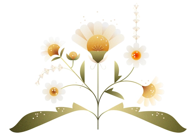 Daisies png 자연 스티커 기하학적 디자인 요소