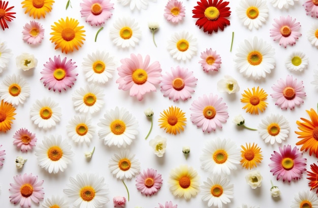 daisies roses and daisies on white