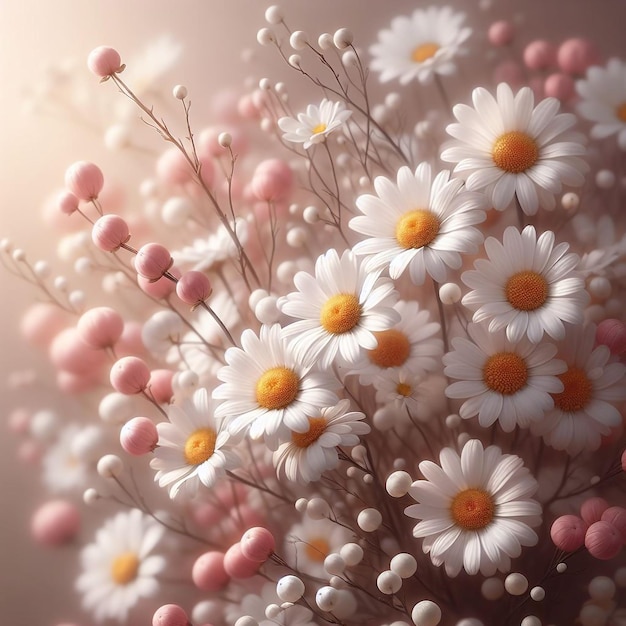 daisies on white color