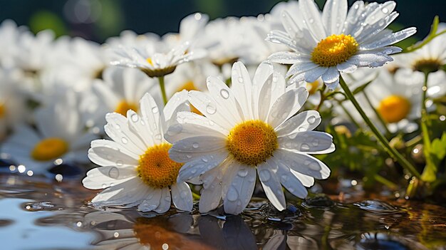 Daisy Blooming on a Beautiful Background