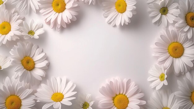 Daisy Blooms on Bright Canvas