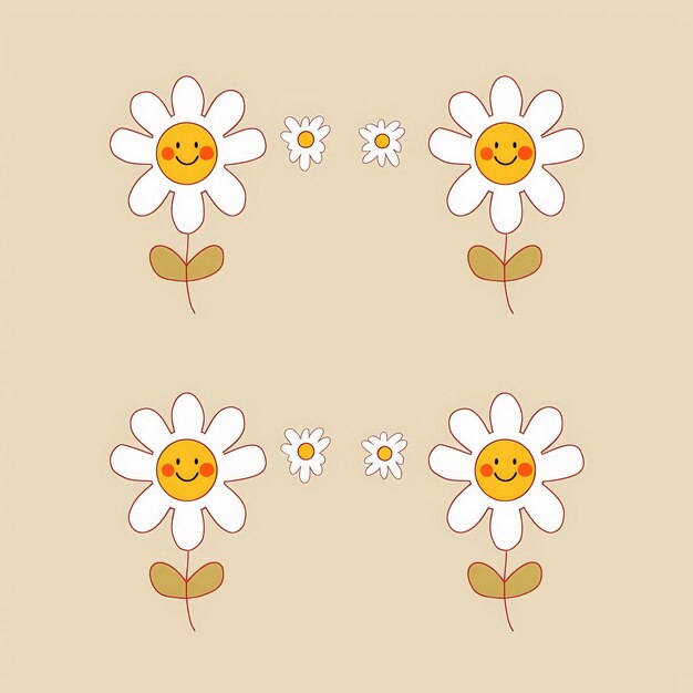 Photo daisy chamomile flower background with blue text funky 60s 70s psychedelic style trendy graphic print yellow background
