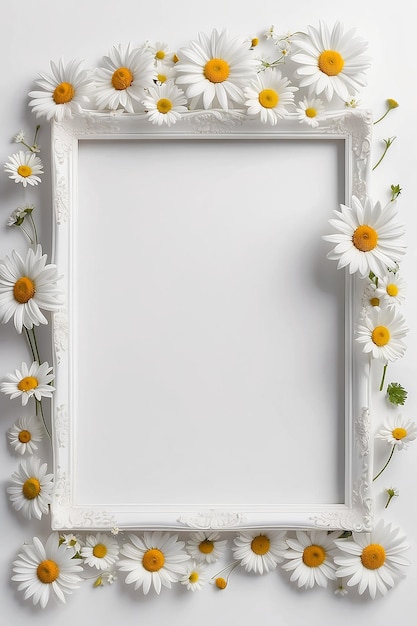 Daisy Dance Delight blank Frame Mockup with white empty space for placing your design