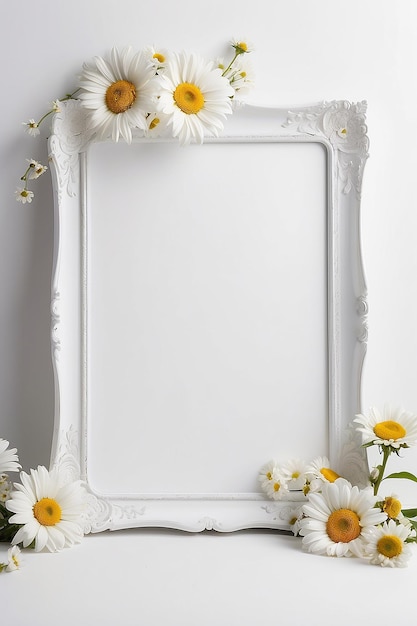 Daisy Delight Dream blank Frame Mockup with white empty space for placing your design