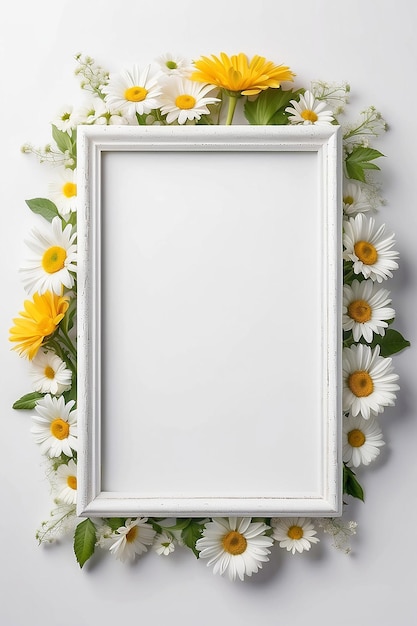 Daisy Delight Dream blank Frame Mockup with white empty space for placing your design