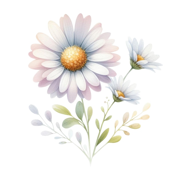 Foto daisy dreams acquarello clipart fiorisce