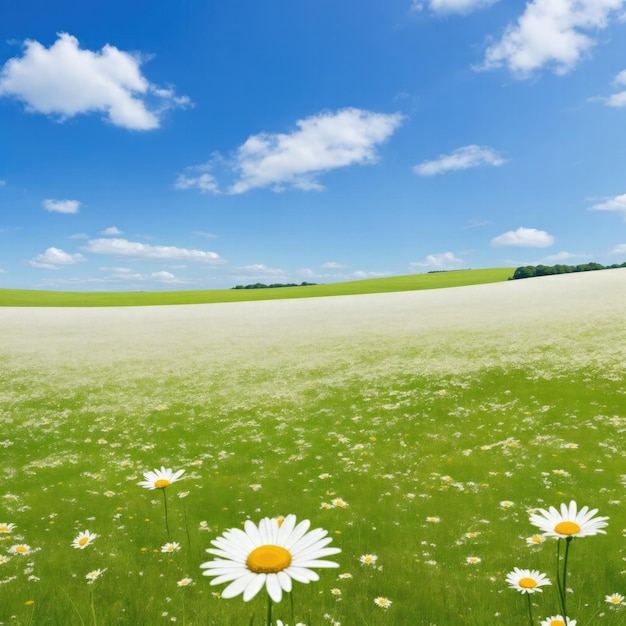 Daisy field landscape for wallpapers