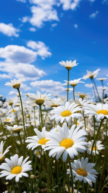 Daisy field landscape for wallpapers