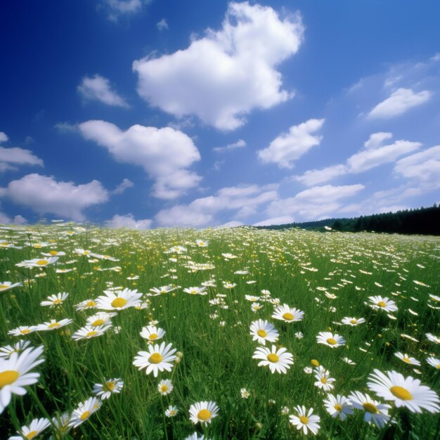 Daisy field landscape for wallpapers