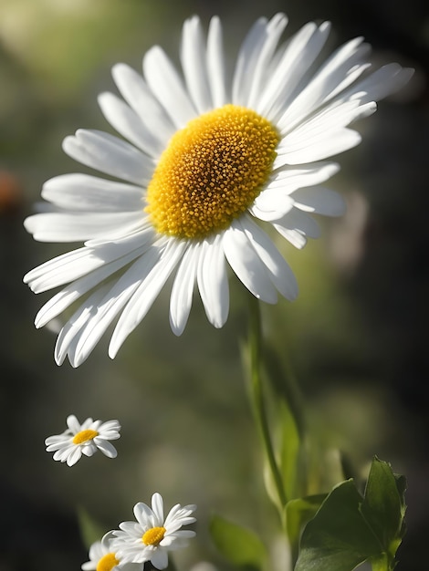 庭のデイジーの花