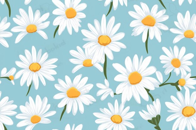 Photo daisy flower vector seamless pattern illusration floral background