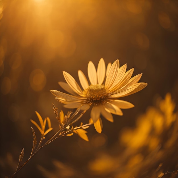 Photo daisy golden flower sunset