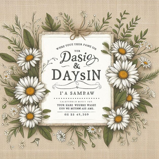 Photo daisy invitation card