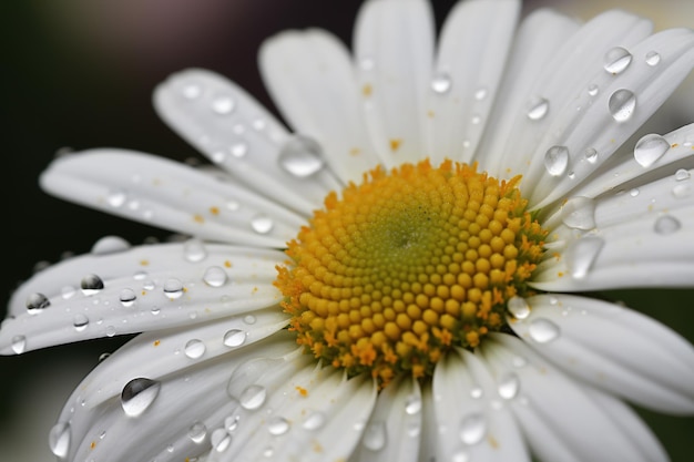 A daisy with water droplets on it