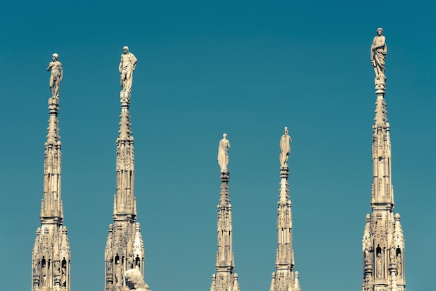 Dak van de kathedraal van Milaan Italië De beroemde kathedraal van Milaan of Duomo di Milano is een toeristische topattractie van Milaan