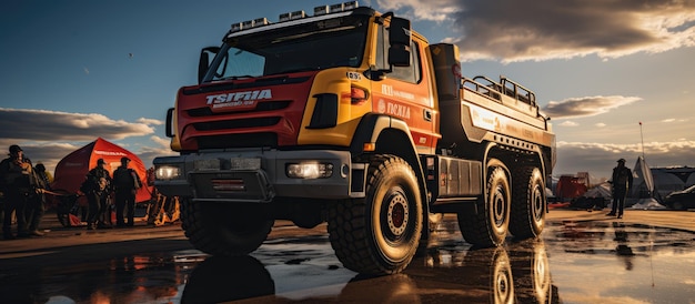 Dakar Rally truck at a rally racing event