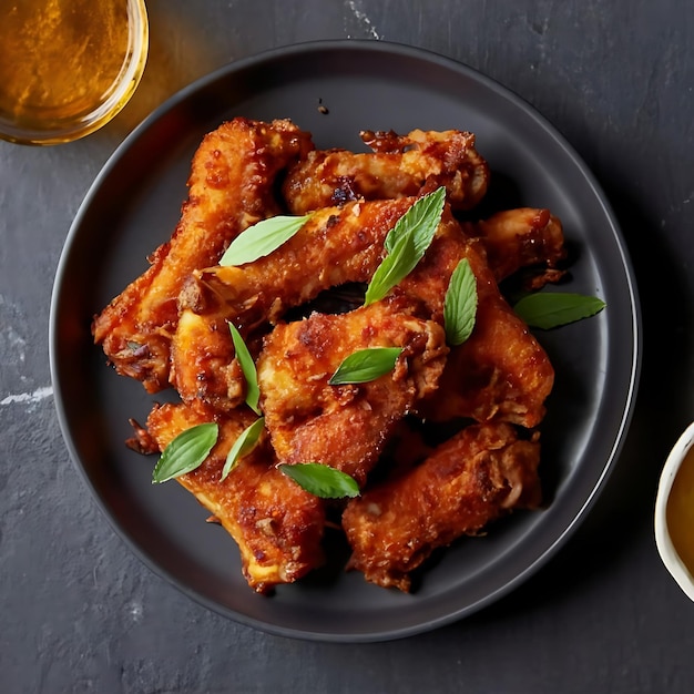 Dakgangjeong is a deep fried crispy chicken dish glaze food photography