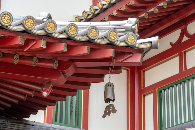 Dakstructuur van de boeddha tooth relic temple en museum chinatown singapore het is architectuur in chinese stijl