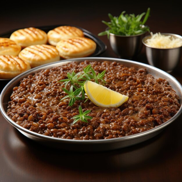 Foto dal makhani crema e burro curry di lenticchie nere riso