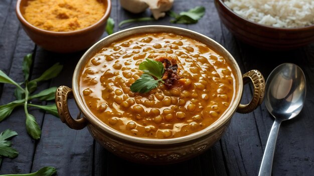 Photo dal makhani or dal makhni is a north indian recipe served in bowl selective focus