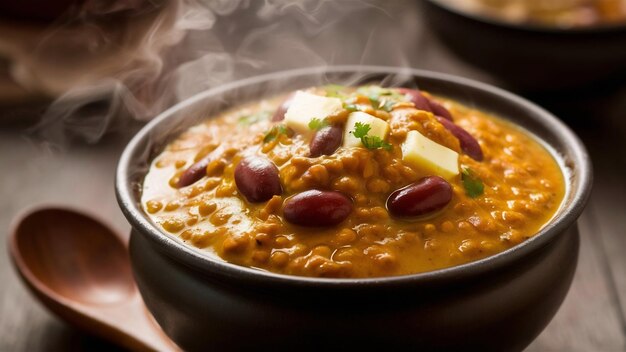 Dal makhani or dal makhni is a north indian recipe served in bowl selective focus