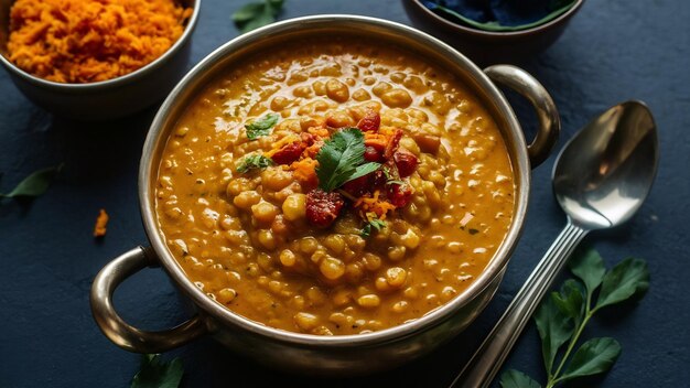 Dal makhani or dal makhni is a north indian recipe served in bowl selective focus