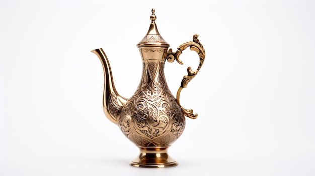 The Dallah Arabic Coffee Pot on White Background