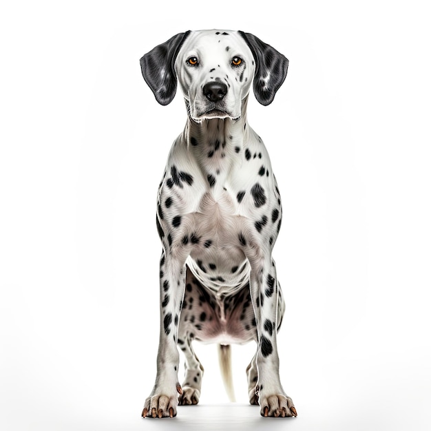 A Dalmatian dog black and white