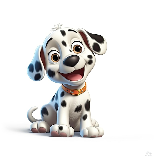 A dalmatian dog with a collar that says'dalmatian'on it