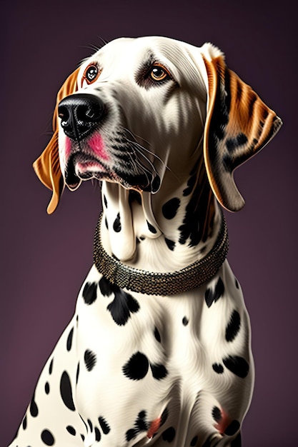 Dalmatian dressed in an elegant dress isolated on transparent background
