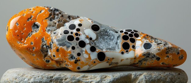 Dalmatian Jasper Rock Perched on Larger Stone