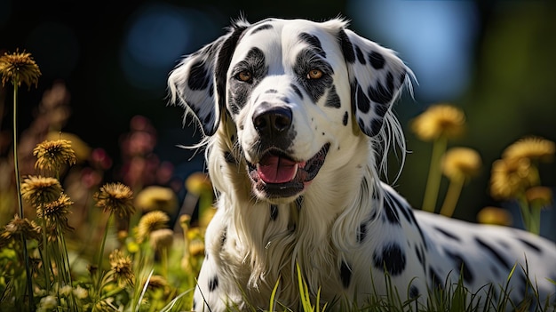 Dalmatian in a Yard