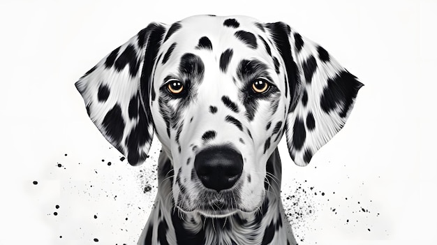 Dalmatisch portret van schattige Dalmatiër op witte achtergrond