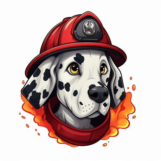 Foto dalmatische brandweerhond carto