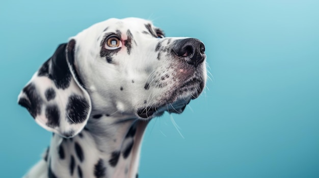 Dalmatische hond op blauwe achtergrond