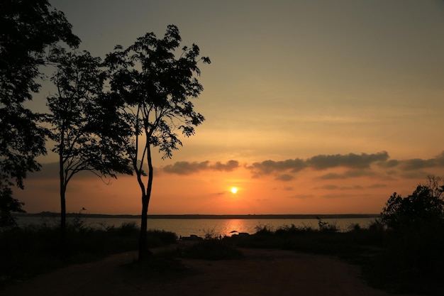 Dam atmosphere during sunset