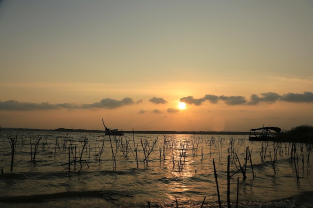 Dam atmosphere during sunset