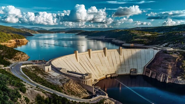 Photo dam at ebro in logrono spain