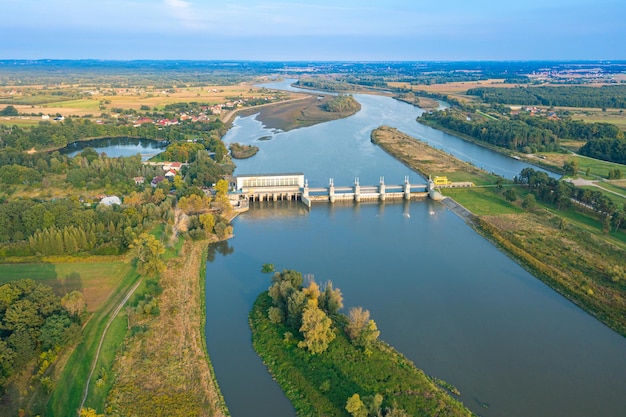 The dam on the Odra river Wroclaw Poland