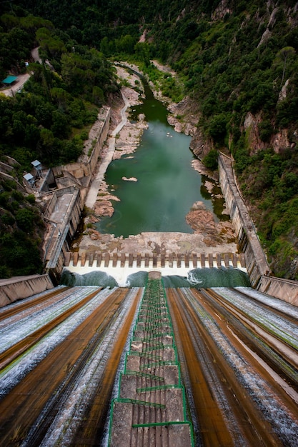 The dam at Sau Reservoir in Spain.