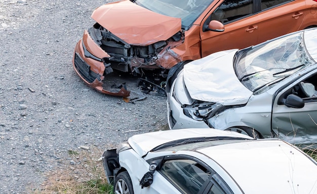 Auto danneggiata dopo l'incidente