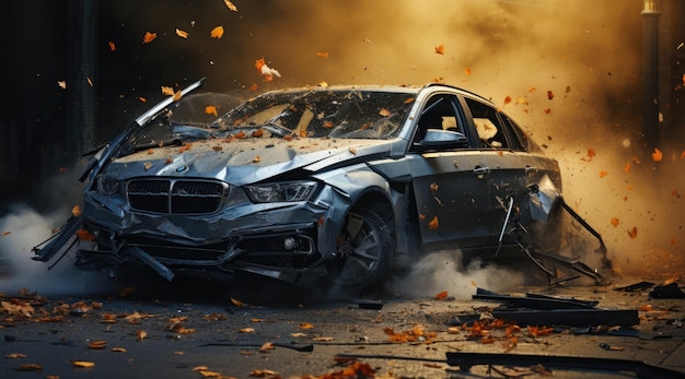 Damaged car illustration