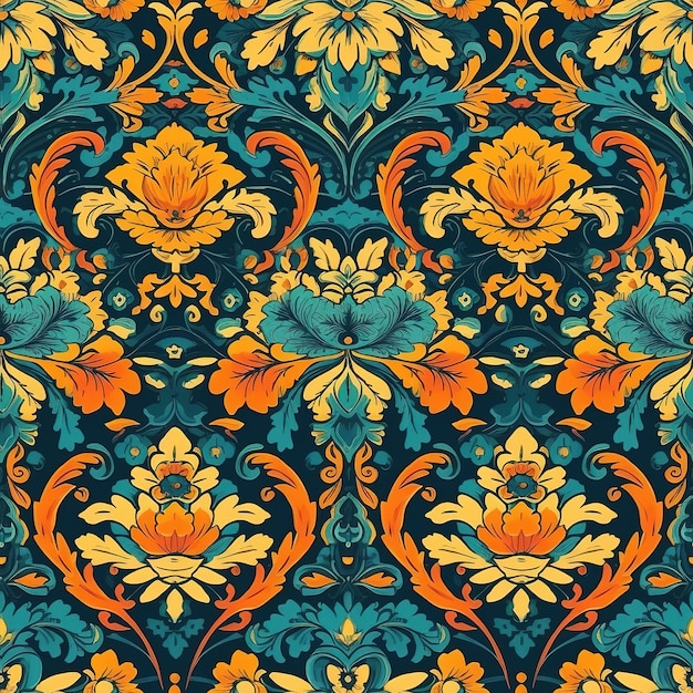 Damask pattern design generative ai