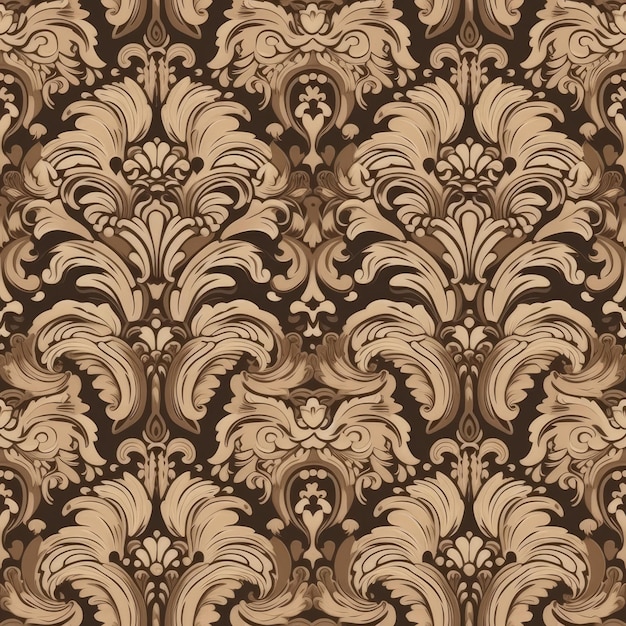 Damask Pattern With Beige And Mocha Hues Generative AI