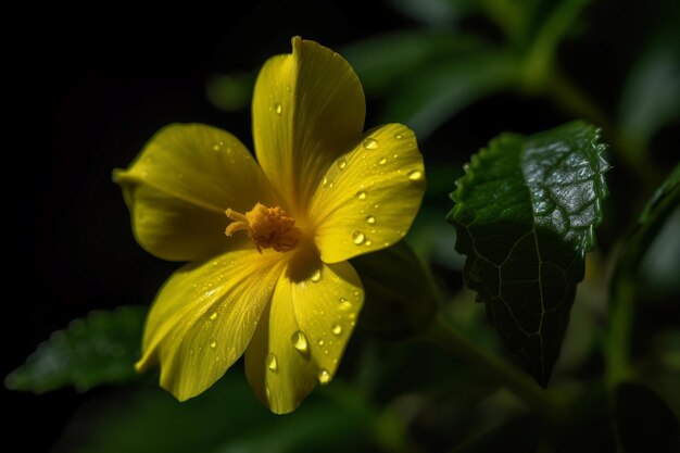 Damiana bloem close-up in de ochtend Natuur schoonheid bloesem kleur plant Generate Ai