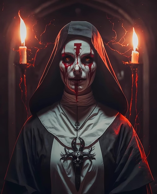 Premium AI Image | Damned Nun