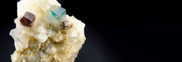 Danalite is een zeldzame kostbare natuurlijke geologische steen op een verloopachtergrond in een rustige isolate Header