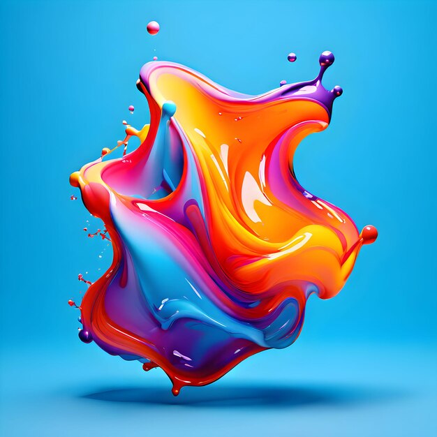 Foto danza dei colori disegno fluido e colorato astratto