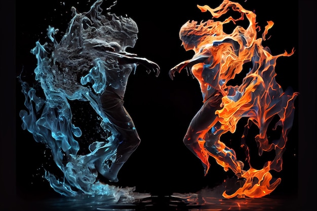 불과 물의 춤 AI 생성