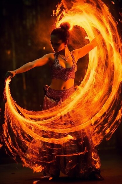 Photo dance of flames a fiery ballet in digital art dance of flames a fiery ballet in digital art